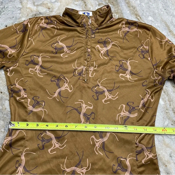 Royal Highness Equestrian Horse Print Mesh Detail Quarter Zip Pullover XS - Picture 5 of 12